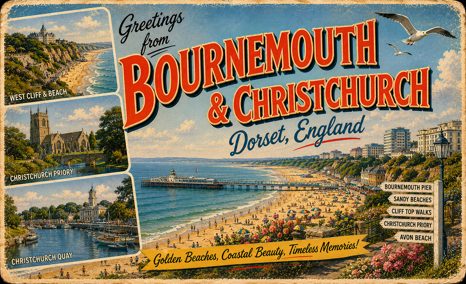 Bournemouth Christchurch Postcard