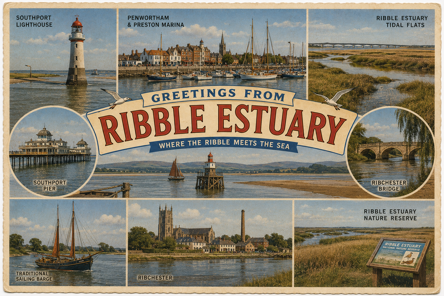 Ribble Estuary Postcard