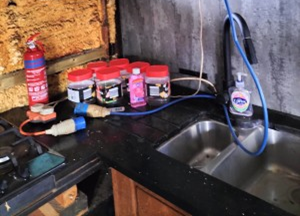 A basic sink pretending to be a galley